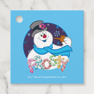 Frosty the Snowman™   Farbige Candy Cane Name Geschenkanhänger