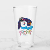 Frosty the Snowman™ | Farbige Candy Cane Name Glas (Vorderseite)