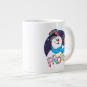 Frosty the Snowman™ | Farbige Candy Cane Name Jumbo-Tasse (Vorderseite Rechts)