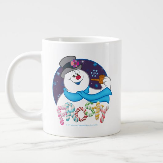 Frosty the Snowman™ | Farbige Candy Cane Name Jumbo-Tasse (Links)