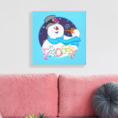 Frosty the Snowman™ | Farbige Candy Cane Name Leinwanddruck (Insitu (Wohnzimmer))