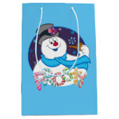 Frosty the Snowman™ | Farbige Candy Cane Name Mittlere Geschenktüte (Vorderseite)