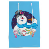 Frosty the Snowman™ | Farbige Candy Cane Name Mittlere Geschenktüte (Rückseite)