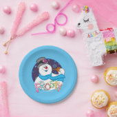 Frosty the Snowman™ | Farbige Candy Cane Name Pappteller (Party)