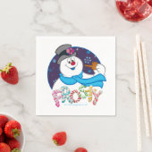 Frosty the Snowman™ | Farbige Candy Cane Name Serviette (Beispiel)