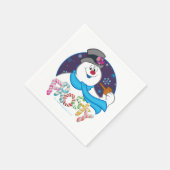 Frosty the Snowman™ | Farbige Candy Cane Name Serviette (Ecke)