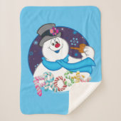 Frosty the Snowman™ | Farbige Candy Cane Name Sherpadecke (Vorderseite)