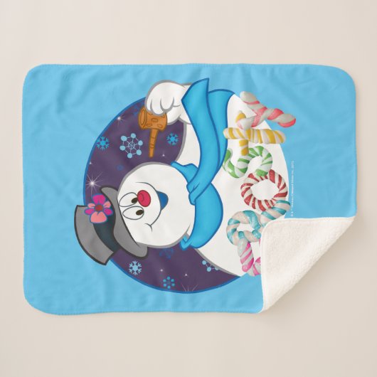 Frosty the Snowman™ | Farbige Candy Cane Name Sherpadecke (Vorderseite (Horizontal))