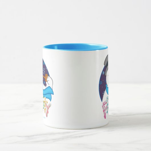 Frosty the Snowman™ | Farbige Candy Cane Name Tasse (Zentrum)