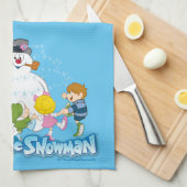 Frosty the Snowman™ | Frosty & Children Playing Geschirrtuch (Viertel Falte)