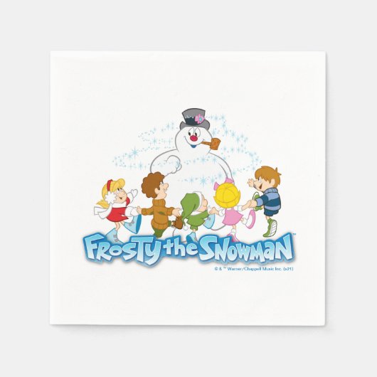 Frosty the Snowman™ | Frosty & Children Playing Serviette (Vorderseite)