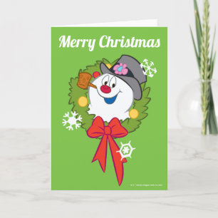 Frosty the Snowman™   Frosty Holiday Wreath Feiertagskarte