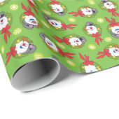 Frosty the Snowman™ | Frosty Holiday Wreath Geschenkpapier (Rolleneckpunkt)