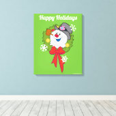 Frosty the Snowman™ | Frosty Holiday Wreath Leinwanddruck (Insitu (Holzboden))