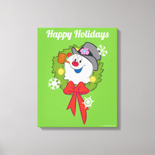 Frosty the Snowman™   Frosty Holiday Wreath Leinwanddruck