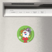 Frosty the Snowman™ | Frosty Holiday Wreath Magnet (In Situ (Geschirrspüler))