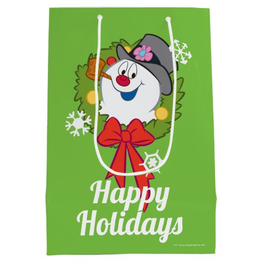 Frosty the Snowman™ | Frosty Holiday Wreath Mittlere Geschenktüte (Rückseite)
