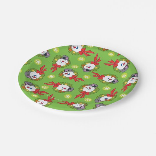 Frosty the Snowman™ | Frosty Holiday Wreath Pappteller (Schrägansicht)