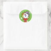 Frosty the Snowman™ | Frosty Holiday Wreath Runder Aufkleber (Tasche)