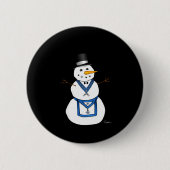 Frosty The Snowman Funny Masonic Holiday Christmas Button (Vorderseite)