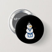 Frosty The Snowman Funny Masonic Holiday Christmas Button (Vorne & Hinten)