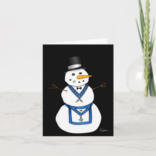 Frosty The Snowman Funny Masonic Holiday Christmas Karte (Vorderseite)