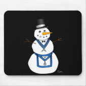 Frosty The Snowman Funny Masonic Holiday Christmas Mousepad (Vorne)