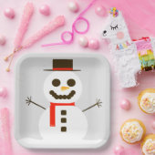 Frosty the Snowman Gray Paper Plate Pappteller (Party)