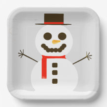 Frosty the Snowman Gray Paper Plate