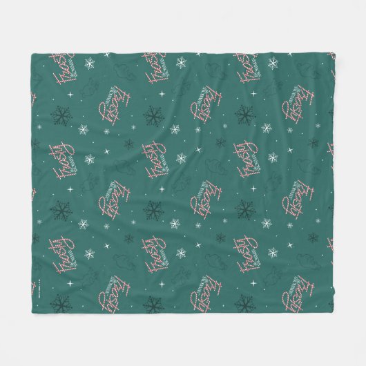 Frosty the Snowman Green Snowflake Pattern Fleecedecke (Vorderseite (Horizontal))