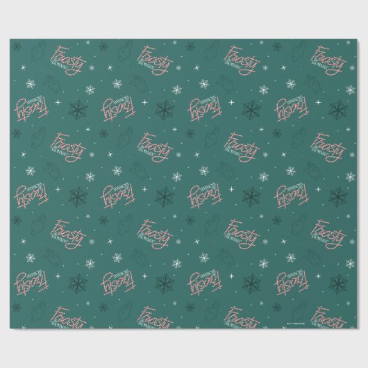 Frosty the Snowman Green Snowflake Pattern Geschenkpapier (Flach)