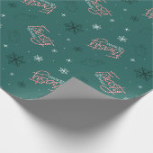 Frosty the Snowman Green Snowflake Pattern Geschenkpapier (Ecke)