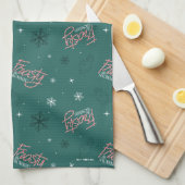 Frosty the Snowman Green Snowflake Pattern Geschirrtuch (Viertel Falte)