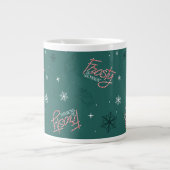 Frosty the Snowman Green Snowflake Pattern Jumbo-Tasse (Vorderseite)
