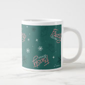 Frosty the Snowman Green Snowflake Pattern Jumbo-Tasse (Rechts)