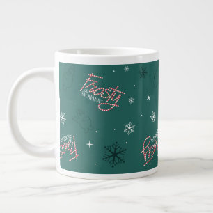 Frosty the Snowman Green Snowflake Pattern Jumbo-Tasse