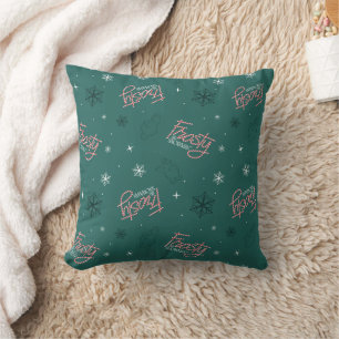 Frosty the Snowman Green Snowflake Pattern Kissen