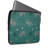 Frosty the Snowman Green Snowflake Pattern Laptopschutzhülle (Vorne Rechts)
