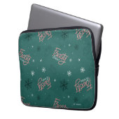 Frosty the Snowman Green Snowflake Pattern Laptopschutzhülle (Vorderseite Links)