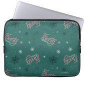 Frosty the Snowman Green Snowflake Pattern Laptopschutzhülle (Vorderseite)