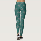 Frosty the Snowman Green Snowflake Pattern Leggings (Rückseite)