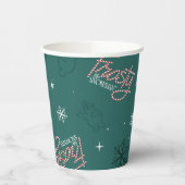 Frosty the Snowman Green Snowflake Pattern Pappbecher (Links)