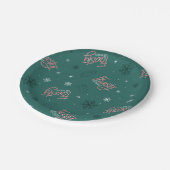 Frosty the Snowman Green Snowflake Pattern Pappteller (Schrägansicht)