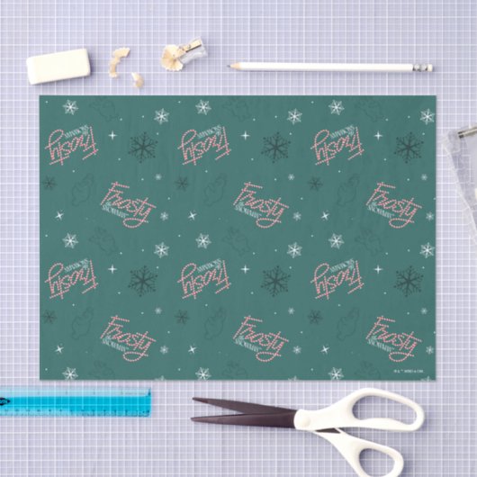 Frosty the Snowman Green Snowflake Pattern Seidenpapier (Handwerk)
