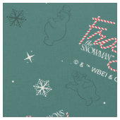 Frosty the Snowman Green Snowflake Pattern Stoff (Nahaufnahme)