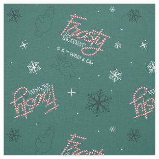Frosty the Snowman Green Snowflake Pattern Stoff