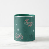 Frosty the Snowman Green Snowflake Pattern Tasse (Zentrum)