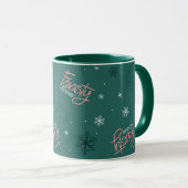 Frosty the Snowman Green Snowflake Pattern Tasse (VorderseiteRechts)