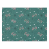 Frosty the Snowman Green Snowflake Pattern Tischdecke (Vorderseite (Horizontal))