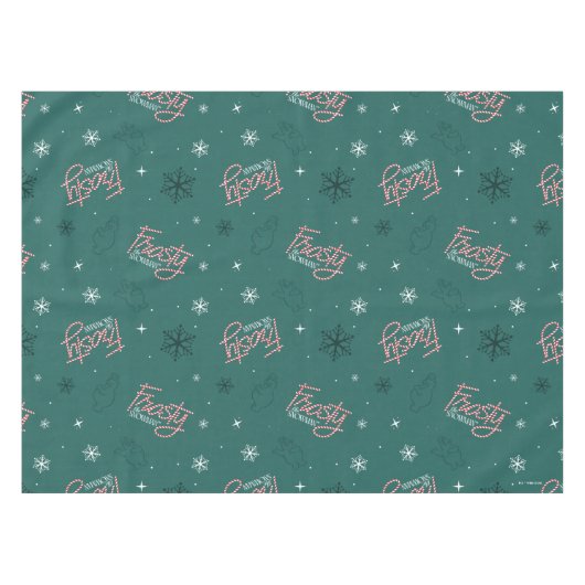 Frosty the Snowman Green Snowflake Pattern Tischdecke (Vorderseite (Horizontal))